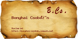 Bonyhai Csobán névjegykártya